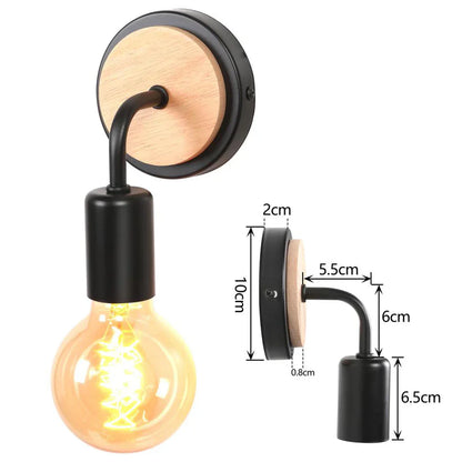 Aplique de pared LED industrial DecorBites™ estilo loft retro con pantalla de hierro E27