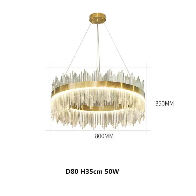 Gold Dimmable Crystal Chandelier