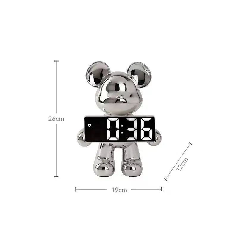 DecorBites™ Elegant Bear Clock Ornament for Home Decor and Living Room Craftmanship