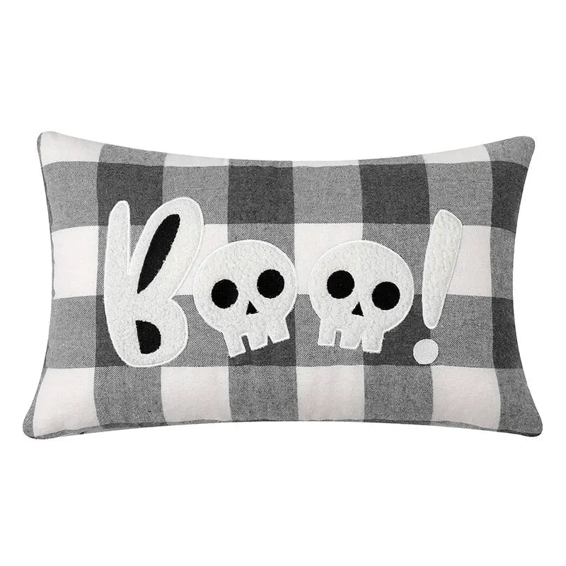DecorBites™ Halloween Ghost Embroidery Pillow for Cozy Living Room Sofa Rest