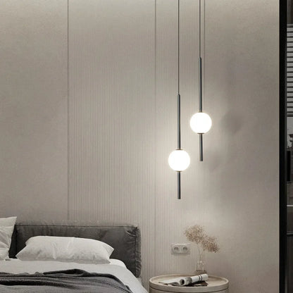 Nordic Acrylic Globe Pendant Light in Black or Gold