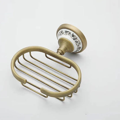 ديكوربايتس™ - طبق صابون سيراميك نحاسي عتيق - سلة صابون نحاسية - إكسسوارات حمام