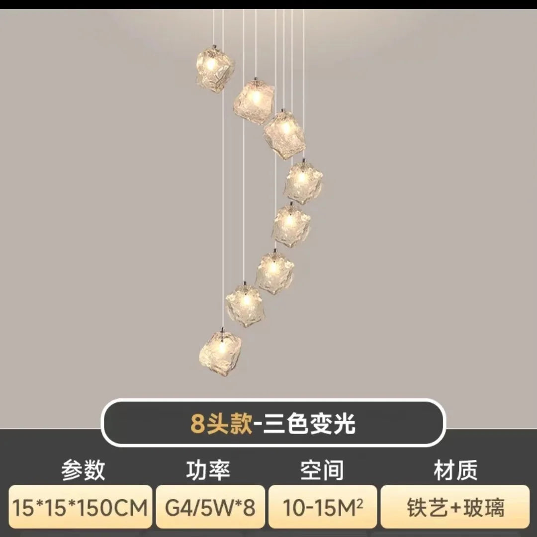 Lámparas colgantes tipo araña cúbicas DecorBites™ para restaurantes, lofts, escaleras, dormitorios y decoración artística.