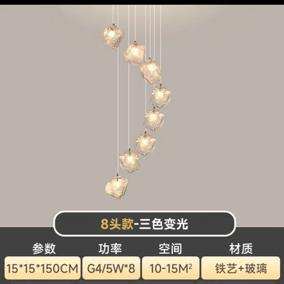 Lámparas colgantes tipo araña cúbicas DecorBites™ para restaurantes, lofts, escaleras, dormitorios y decoración artística.