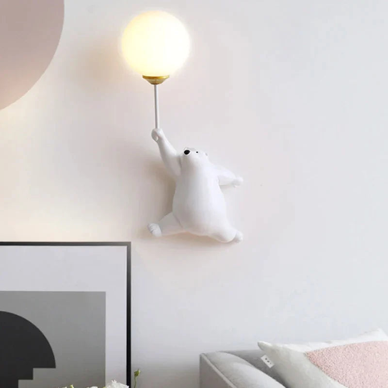 DecorBites™ Blue Bear 3D Moon Wall Lamp for Children's Bedroom Interior Lighting