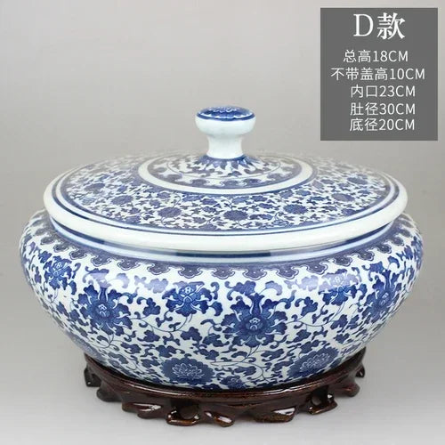 علبة شاي خزفية على شكل زهرة زرقاء من DecorBites™ - ديكور لغرفة المعيشة أو زينة منزلية