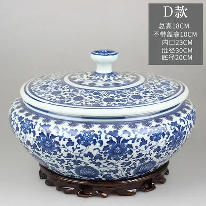 علبة شاي خزفية على شكل زهرة زرقاء من DecorBites™ - ديكور لغرفة المعيشة أو زينة منزلية