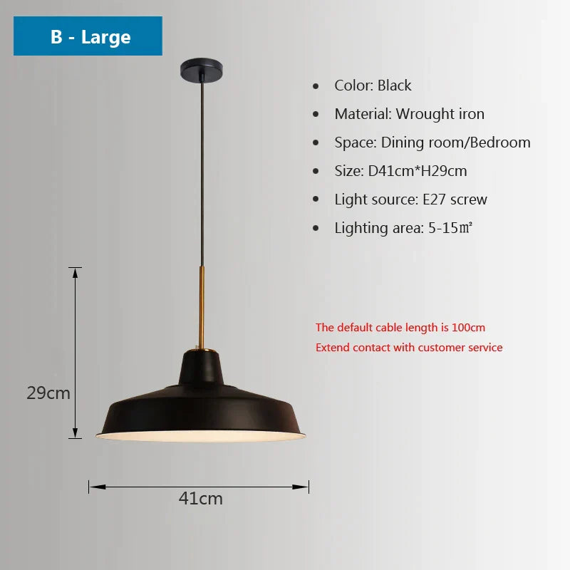 DecorBites™ Iron Industrial Chandeliers, Nordic Pendant Light for Home, Retro Loft Hanging Lamps