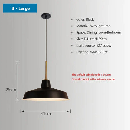 DecorBites™ Iron Industrial Chandeliers, Nordic Pendant Light for Home, Retro Loft Hanging Lamps