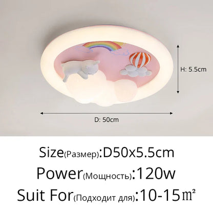 DecorBites™ Kids Ceiling Light: Minimalist Pink Blue Lamp for Bedroom or Living Room