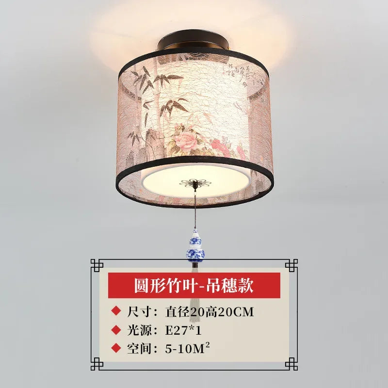 Lámpara de techo tipo araña china DecorBites™ Lotus, sencilla, para pasillo, con iluminación LED.