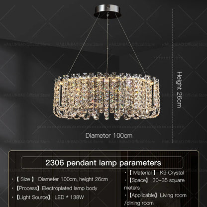 DecorBites™ Crystal Chandelier for Elegant European Living Spaces