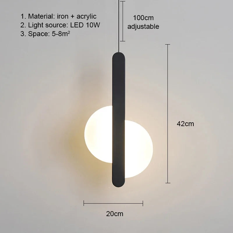 Modern Metal LED Pendant Light in Black or White