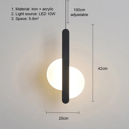 Modern Metal LED Pendant Light in Black or White
