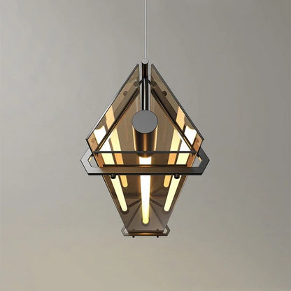 ديكوربايتس™ مصباح LED كهرماني معلق على طاولة طعام زجاجية حديثة للمطبخ