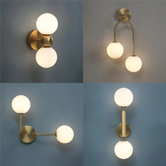 DecorBites™ Glass Ball Wall Lamps: Modern Bedroom & Living Room Lighting Fixtures