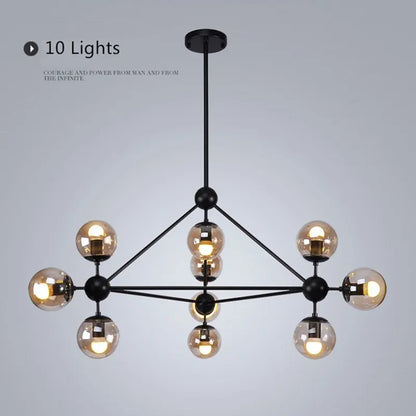 DecorBites™ Glass Bean Industrial Pendant Light for Living Room Bedroom Loft