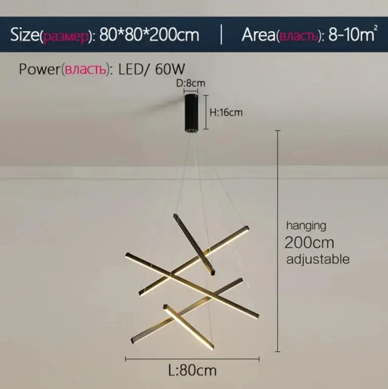 DecorBites™ LED Stair Chandelier: Modern, Simple, Villa Hall, Hotel Decor, Indoor Lighting