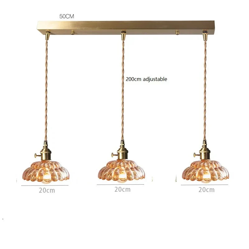 DecorBites™ Japanese Vintage Glass LED Pendant Lamp for Home Decor