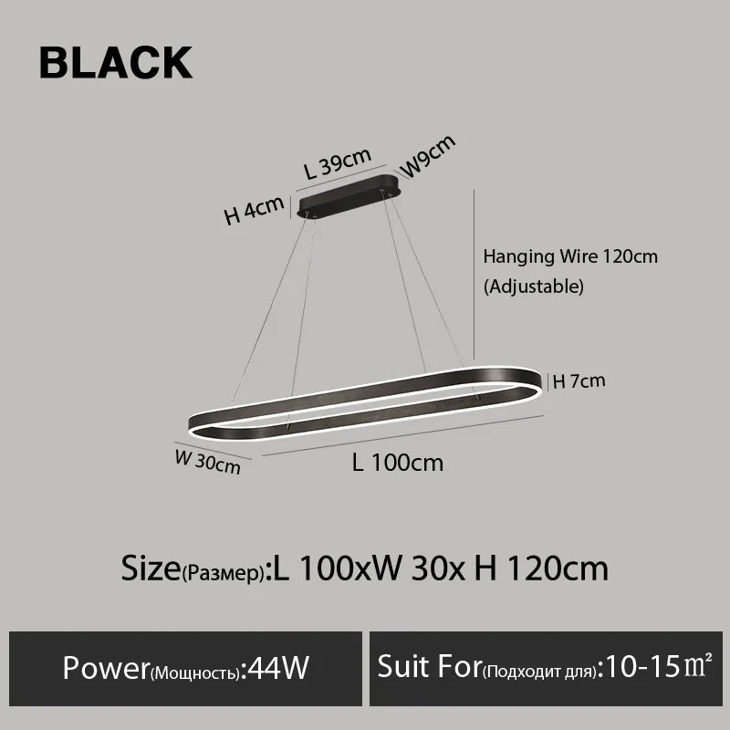 Nordic White Ring Aluminum LED Pendant Light