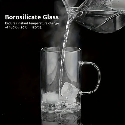 DecorBites™ 477ML Glass Tea Infuser Mug | Borosilicate Glass with Stainless Steel Infuser