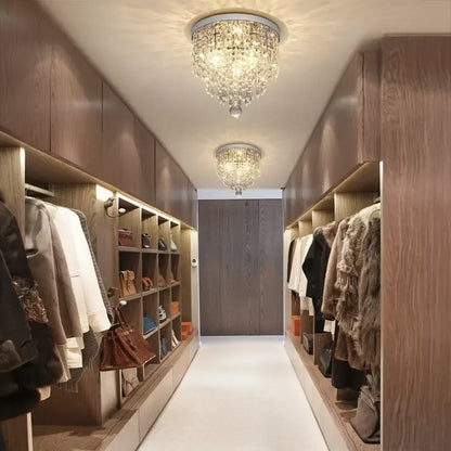 DecorBites™ Crystal Ceiling Chandelier: Luxury LED Light for Living Room Hallway Balcony