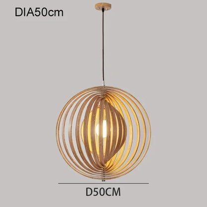 DecorBites™ Japanese Moon Pendant Light Wood Chandelier for Home Decoration