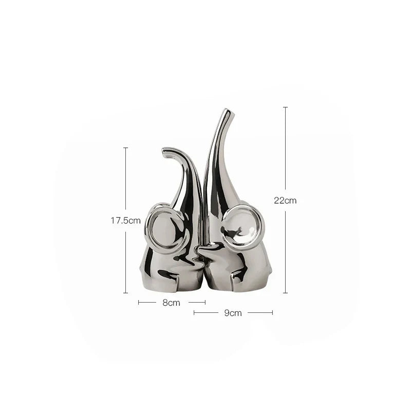 DecorBites™ Elephant Sculpture: Ceramic Nordic Decor for Home & Office Shelving