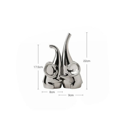 DecorBites™ Elephant Sculpture: Ceramic Nordic Decor for Home & Office Shelving
