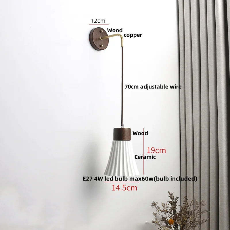 DecorBites™ Ceramic LED Wall Lamp Modern Wood Decor Stair Light Fixtures