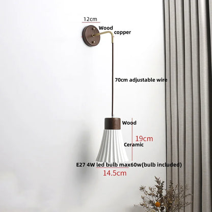 DecorBites™ Ceramic LED Wall Lamp Modern Wood Decor Stair Light Fixtures