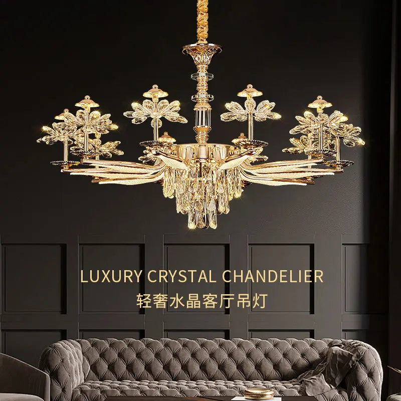 DecorBites™ Crystal Chandelier Ceiling Pendant Light for Living, Dining, and Bedroom Home Lighting