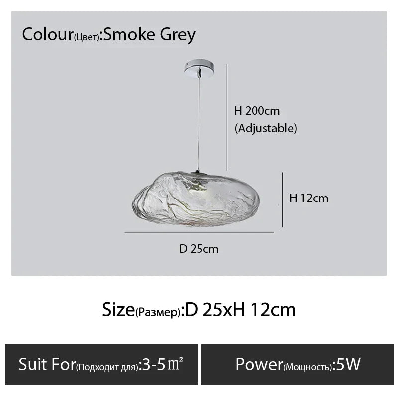 DecorBites™ Glass Cloud Chandelier LED Pendant Lamp for Villa Staircase & Hotel