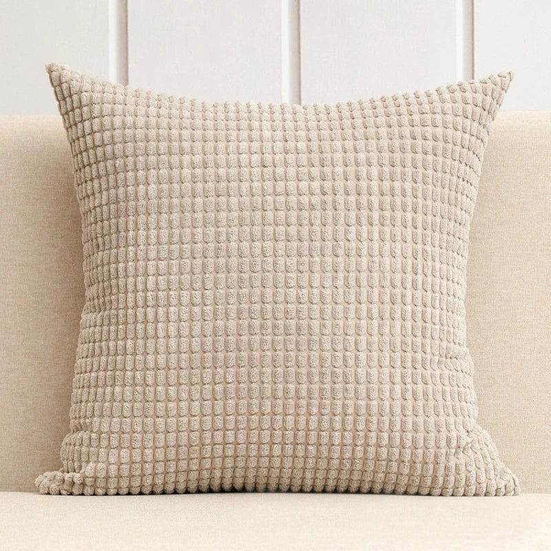 Decorbites™ Kordflanell Maiskorn-Muster Kissenbezug Einheitsfarbe Dekokissen-Hülle 40/45/50/55/60 cm