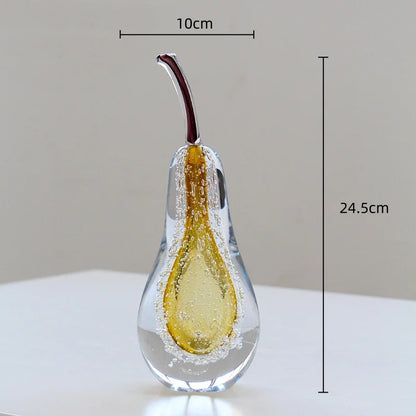 DecorBites™ Crystal Glass Apple Pear Ornaments Home Decor Figurines