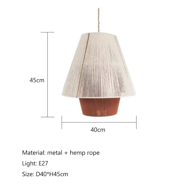 DecorBites™ Hemp Rope Rattan Weave Chandelier LED Pendant Lights for Home Decor & Dining