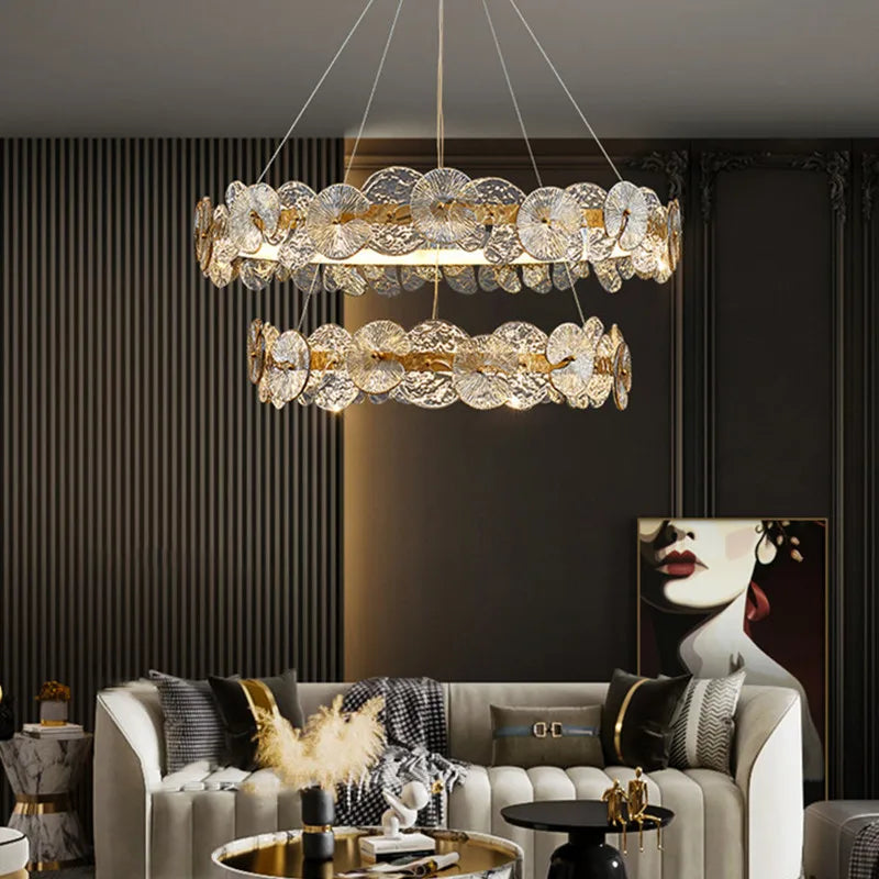 DecorBites™ Lotus Leaf LED Chandeliers: Modern Lighting Fixtures for Living Room, Bedroom, Dining Table