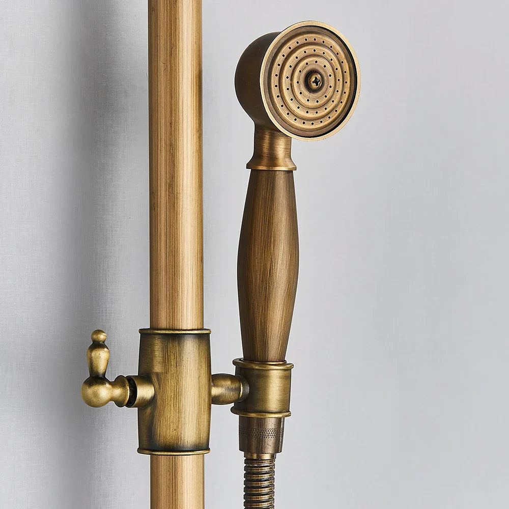 DecorBites™ Brass Handheld Rainfall Shower Wall-mounted Hot Cold Water Mixer System