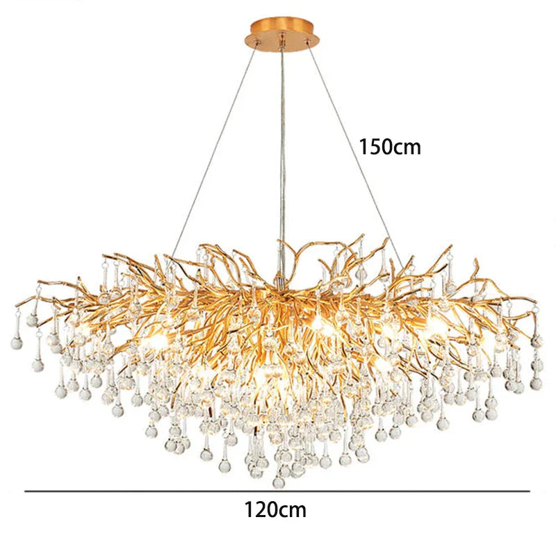 Gold Geometric LED Pendant 180cm Length