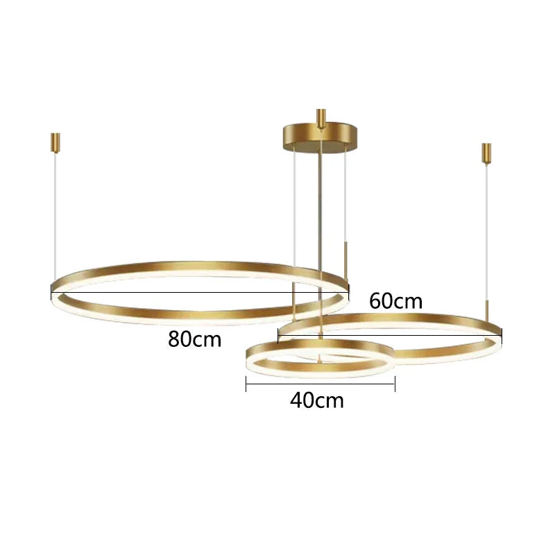 Lámpara colgante DecorBites™ Gold Ring, lámpara de techo LED circular de acrílico