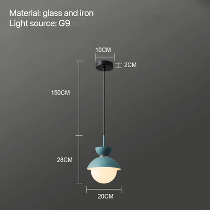 Nordic Glass Globe Pendant Light With Iron Finish