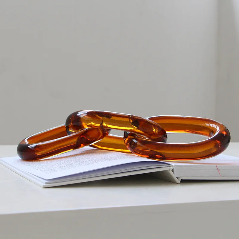 Decorbites™ Glas-Handgefertigte Ketten-Schnallen: Transparent, Farbig, Handgefertigte Seil-Dekoration für Heimaccessoires