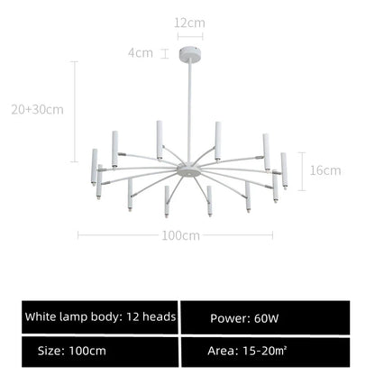 DecorBites™ Black Sputnik Chandelier: Nordic Design, Adjustable Lighting for Home Décor