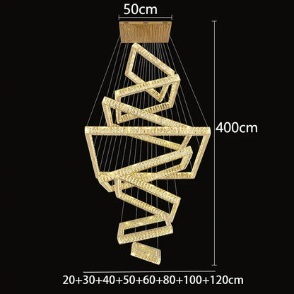 DecorBites™ Crystal Chandelier: Elegant Living Room & Stair Pendant Light