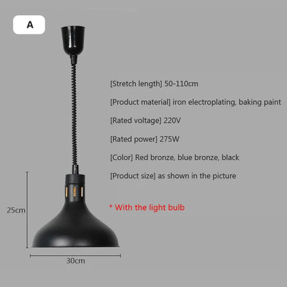 مصباح كهربائي لحفظ الطعام بالحرارة بقوة 275 واط من ديكوربايتس™ للمطبخ والمطعم والبوفيه