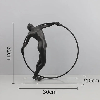 DecorBites™ Abstract Cast Iron Acrobatics Sculpture Desk Decoration Slender Figures