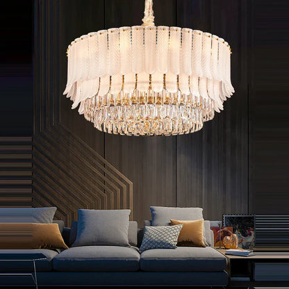 DecorBites™ Crystal Feather Ceiling Pendant Lights for Luxury Home Decor & Living Room