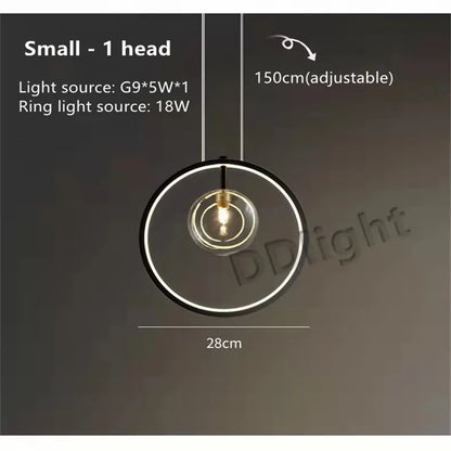 DecorBites™ Glass Bubble LED Ceiling Chandelier for Dining Room and Cloths Store