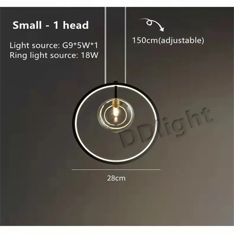 DecorBites™ Glass Bubble LED Chandelier Dining Room Pendant Lighting