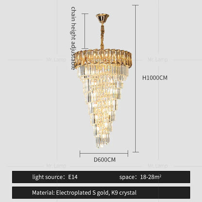 DecorBites™ Amber Crystal Chandelier for Luxurious Living Spaces